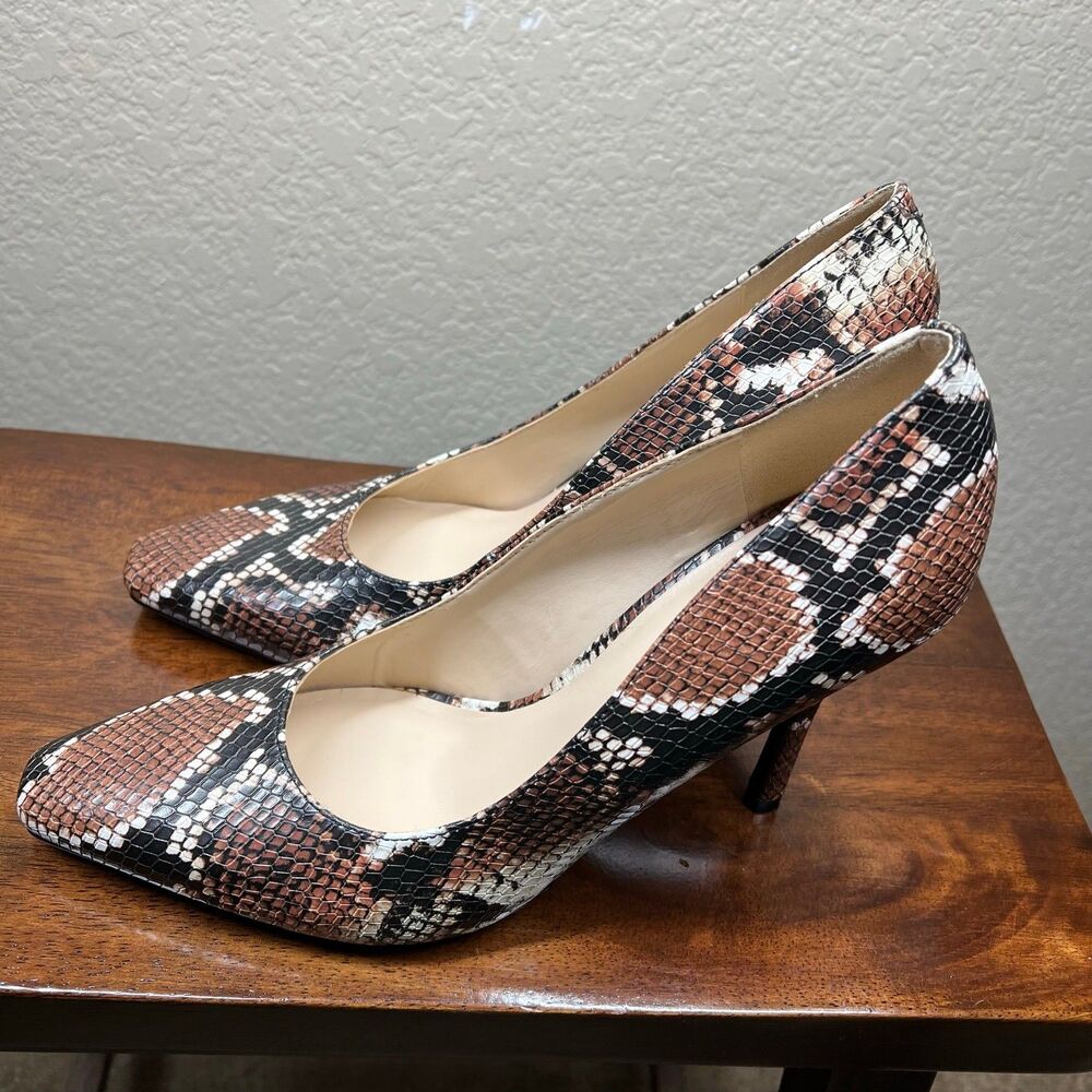 Nine West Pumps Womens Python Snake Print Pointed Toe Stiletto Heels  size 9M - Picture 8 of 15